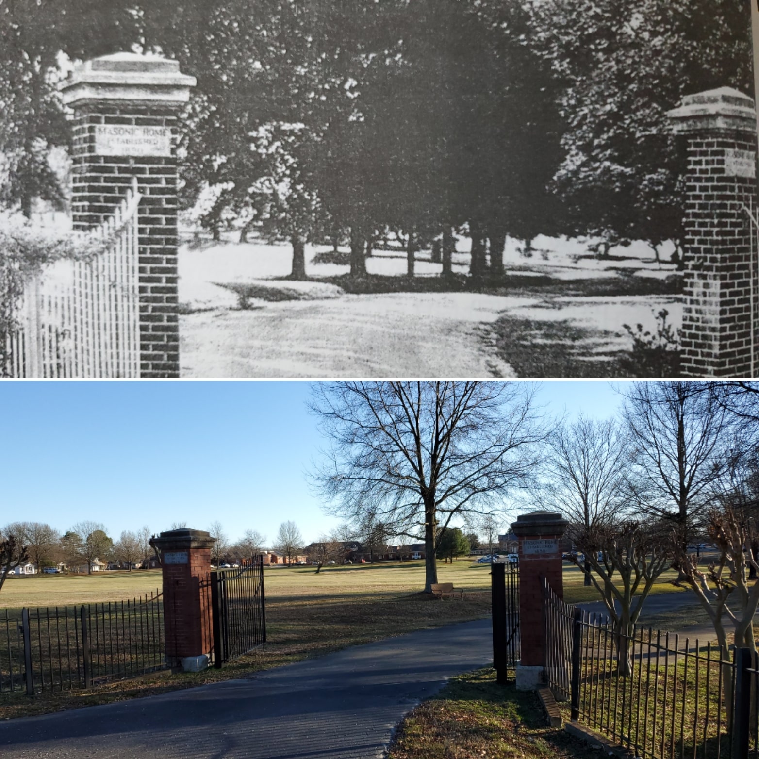 then and now old photo entrance gates