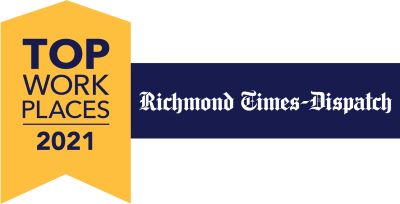 Logo for the Top Workplace Award from the Richmond Tmes Dispatch
