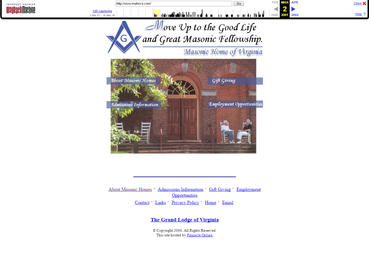 Wayback-Machine Mahova Website